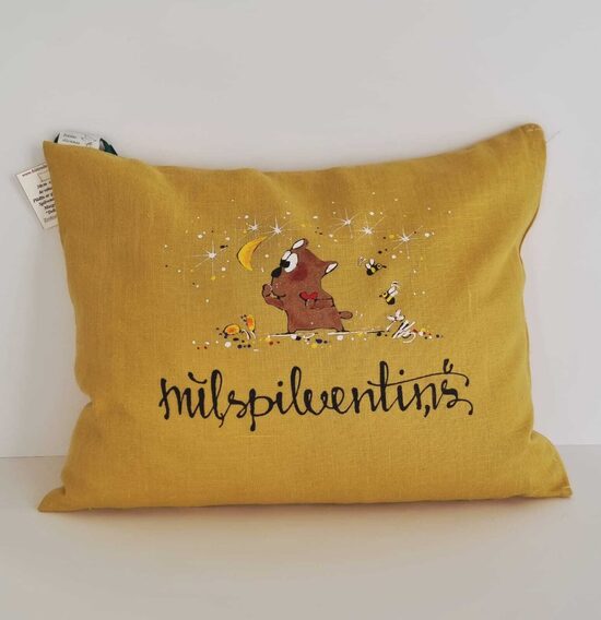 GRIĶU SPILVENS-VIDĒJS LIELUMS #5 AR LĀCĪTI DZELTENS SINEPJU KRĀSA "MĪĻSPILVENTIŅŠ" 30X40 CM